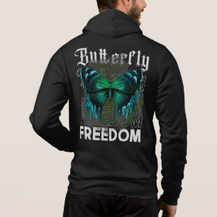 Pull À Capuche Conception de style streetwear liberté papillon-64