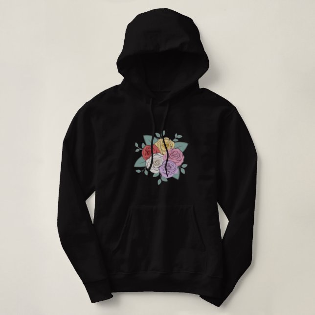 Pull À Capuche Conception de sweat-shirt Lovely Rose Girl Vibes  (Design devant)