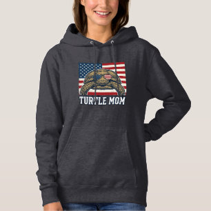 Pull À Capuche Conception de T-shirt de maman tortue patriotique