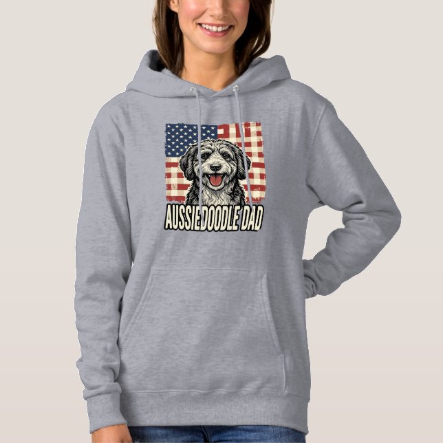 Pull À Capuche Conception de t-shirt pour papa Aussiedoodle patri (Devant)