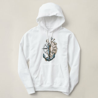 Pull À Capuche Conception de tatouage nautique vintage boussole a