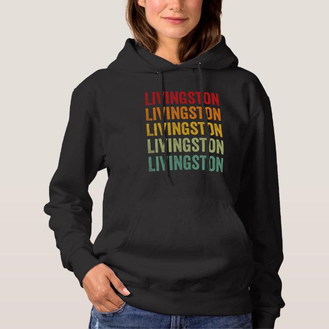 Pull À Capuche Conception de texte arc-en-ciel du comté de Living (Devant)