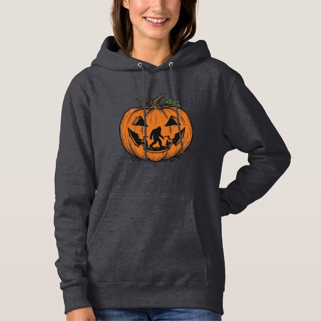 Pull À Capuche Conception de vecteur de Halloween de citrouille d (Devant)