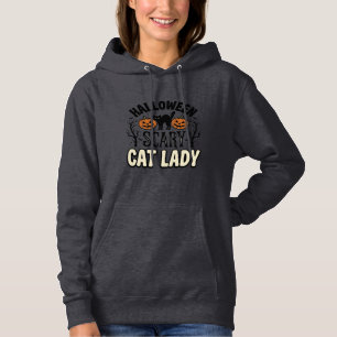 Pull À Capuche Conception de vecteur vintage de dame de chat effr