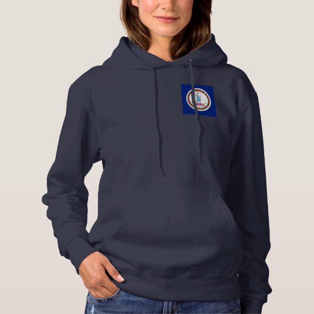 Pull À Capuche Conception du drapeau de l'État de Virginie (Devant)
