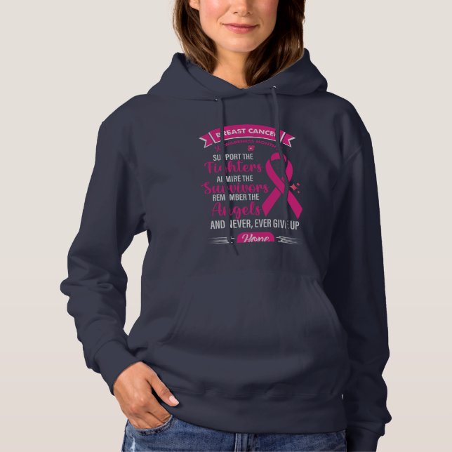 Pull À Capuche Conception du Mois de sensibilisation au cancer du (Devant)