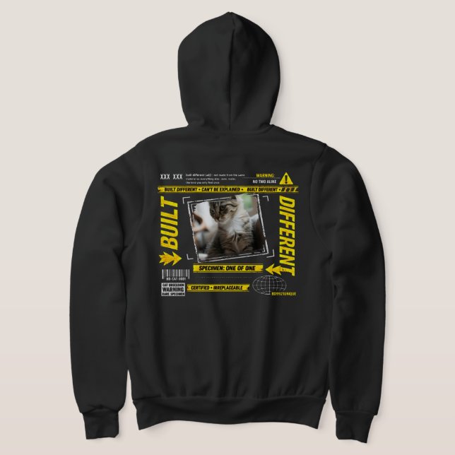 Pull À Capuche Construit sur mesure différemment Amateur de Chat  (Couchage Retour)