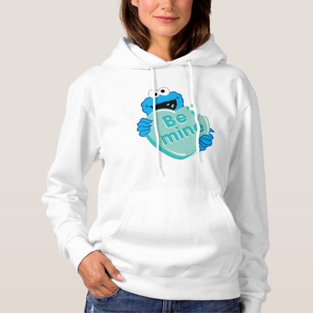 Pull À Capuche Cookie Monster "Sois à moi" Saint-Valentin Cœur de (Devant)
