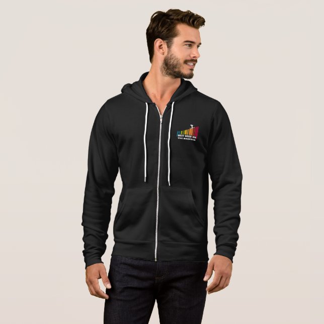 Pull À Capuche Cool Code Barre Conception Meilleur Skieur Sur La  (Devant entier)