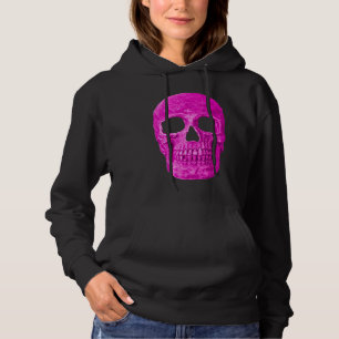 Pull À Capuche Cool crâne gothique Neon Pink Popart Déplaisant