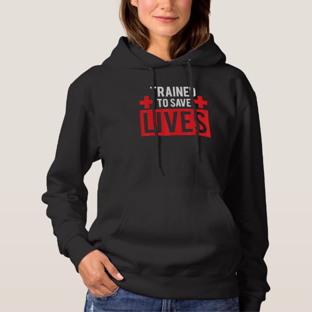 Pull À Capuche Cool Formé Pour Sauver Des Vies En Soin Croix Roug (Devant)