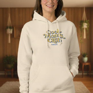 Pull À Capuche Cool Moms Club Classic Motherhood Retro Text Style
