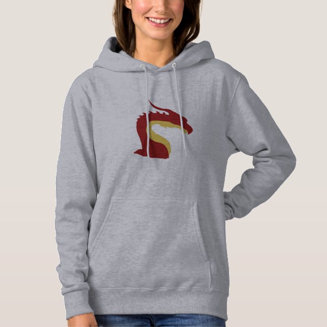 Pull À Capuche Cool Rouge et jaune Simple Imaginaire dragon emblè (Devant)