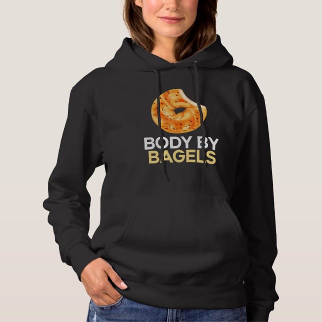 Pull À Capuche Corps Par Bagels Footy Pain Boulangerie Nourriture (Devant)