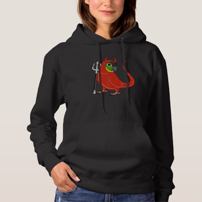 Pull À Capuche Costume de diable effrayant Perroquet Joues Vertes (Devant)
