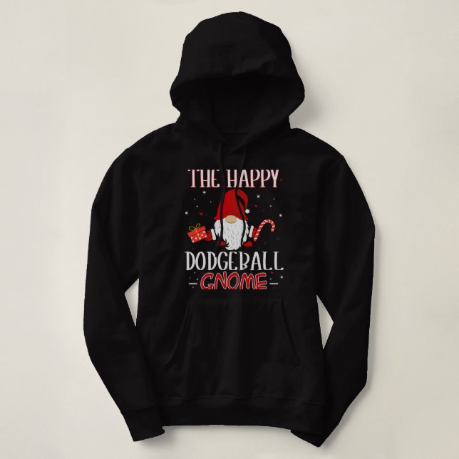 Pull À Capuche Costume de groupe de Noël Dodgeball XMas Gnome (Design devant)