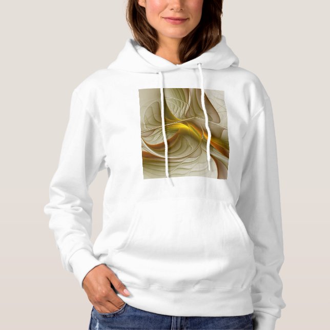 Pull À Capuche Couleurs de métaux précieux, art fractal abstrait (Devant)