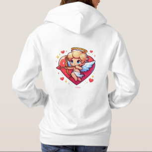 Pull À Capuche Coupe de l'amour Paix Cupidon - La visée romantiqu