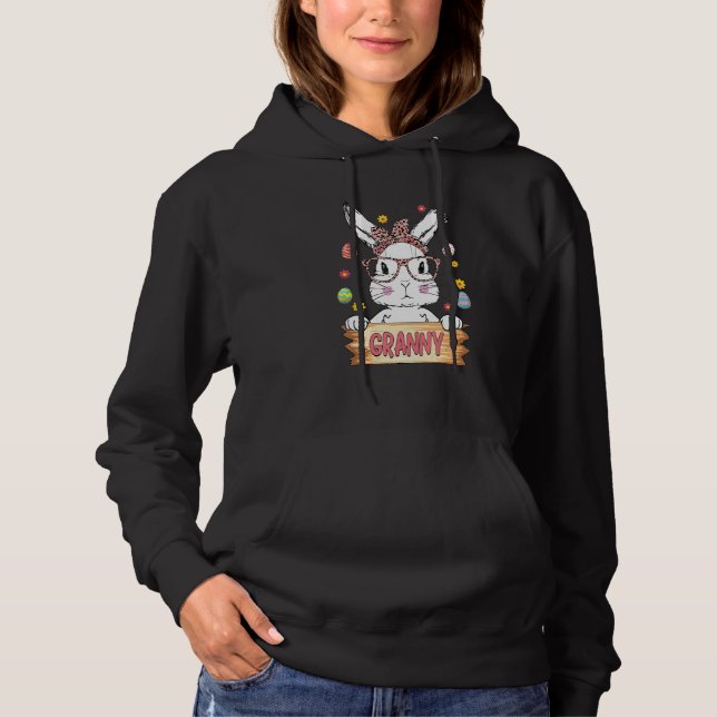 Pull À Capuche Coupe Empreinte de léopard Visage Lapin Mignonne G (Devant)