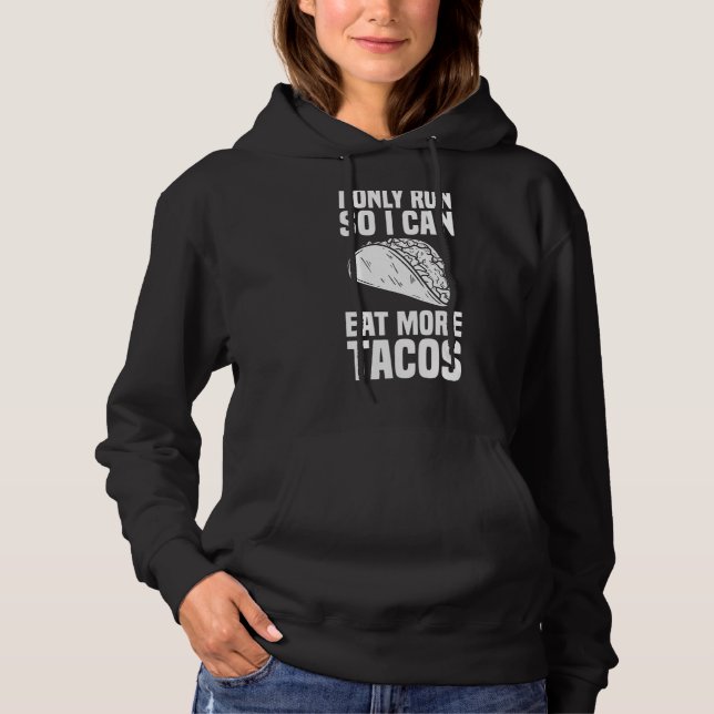 Pull À Capuche Courir Marathoner Je Ne Cours Que Pour Manger Plus (Devant)