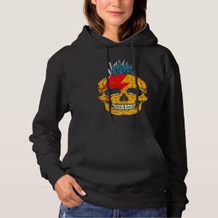 Pull À Capuche Crâne Coloré Punk Rock Cool Avec Squelette Mohawk