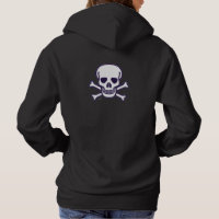 Crâne et os femmes à capuchon noir sweatshirt reto