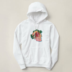 Pull À Capuche Crâne et Rose