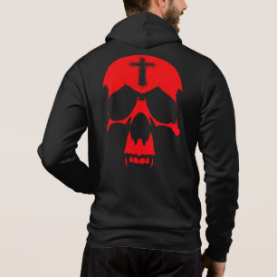 Pull À Capuche Crâne rouge démon conception graphique gothique