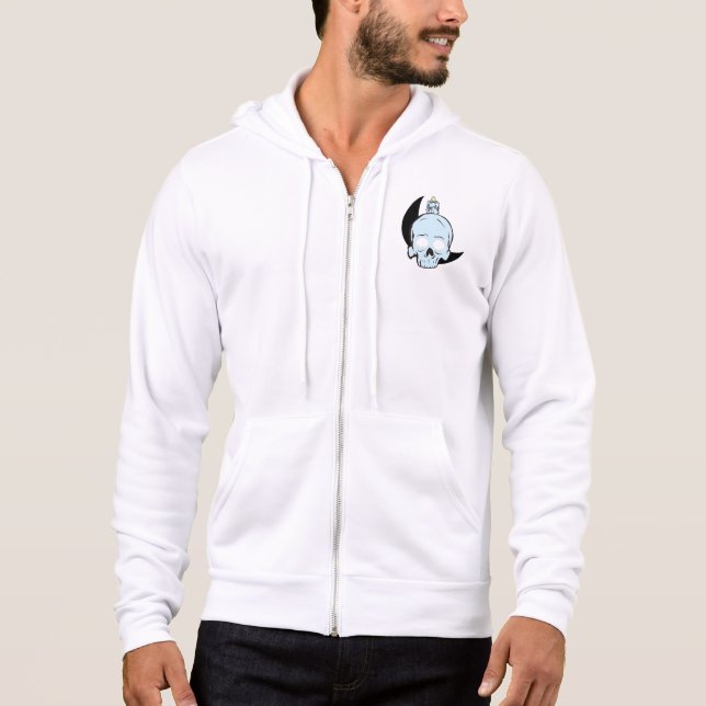 Pull À Capuche Crâne sombre & Bougie Design de Lune | Impression  (Devant)