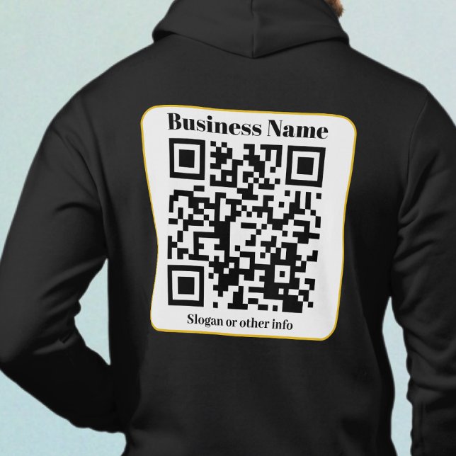 Pull À Capuche Créez votre propre code QR | Bordure noire blanche (Créateur téléchargé)
