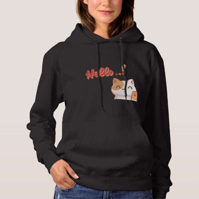 Pull À Capuche Créez votre propre design personnalisé Bonjour cha (Devant)