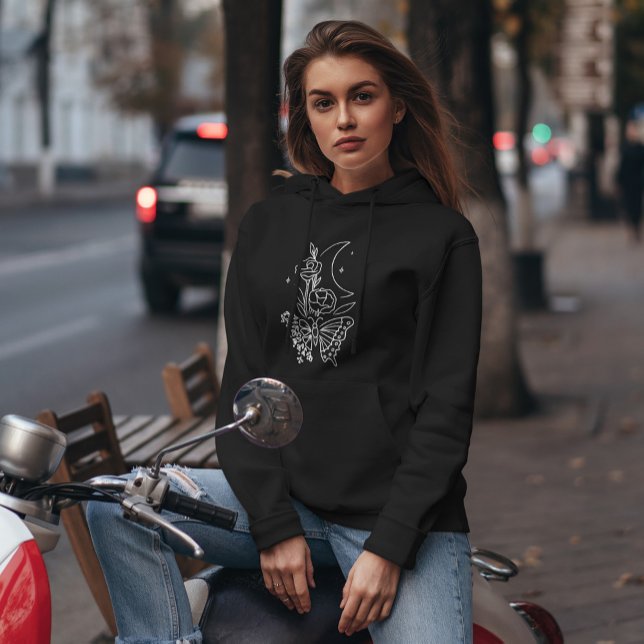 Pull À Capuche Crescent de lune de fanion papillon (Créateur téléchargé)