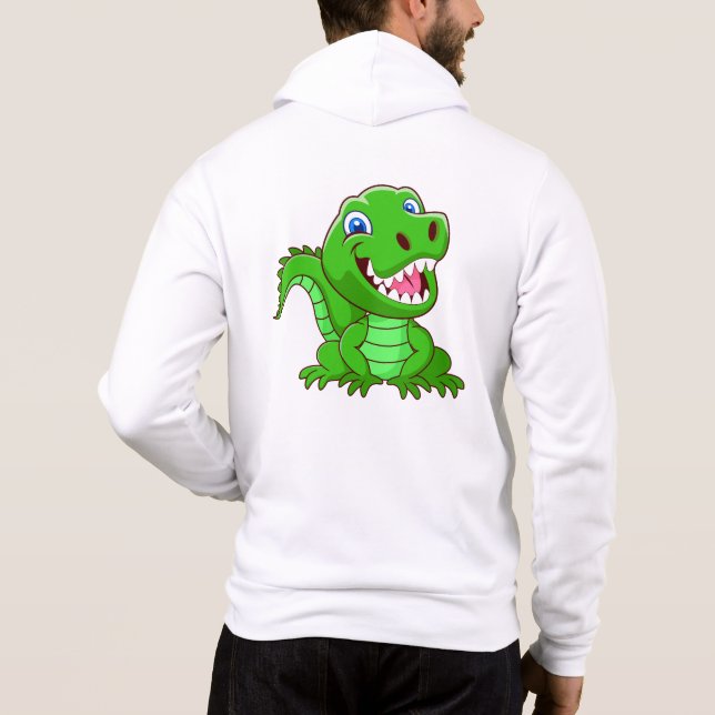 Pull À Capuche Crocodile Dessin Animé Souriant-64836 (Dos)