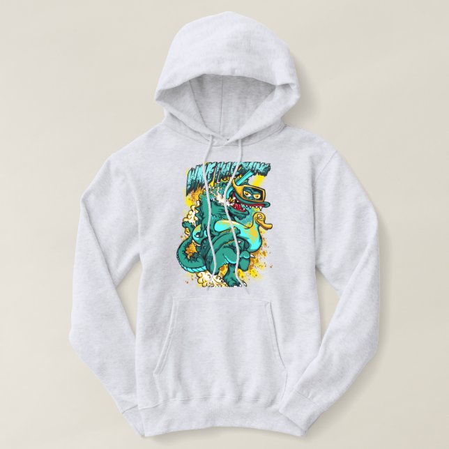 Pull À Capuche Crocodile fou 🐊 (Design devant)