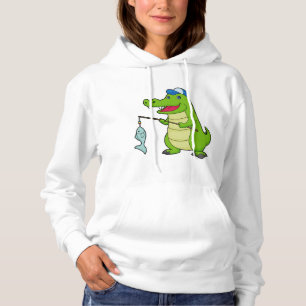Pull À Capuche Crocodile Pêche Pêcheur Pêcheur canne à pêche