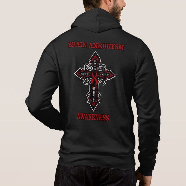 Pull À Capuche Cross/Awareness...Cerveau Aneurysme (Dos)