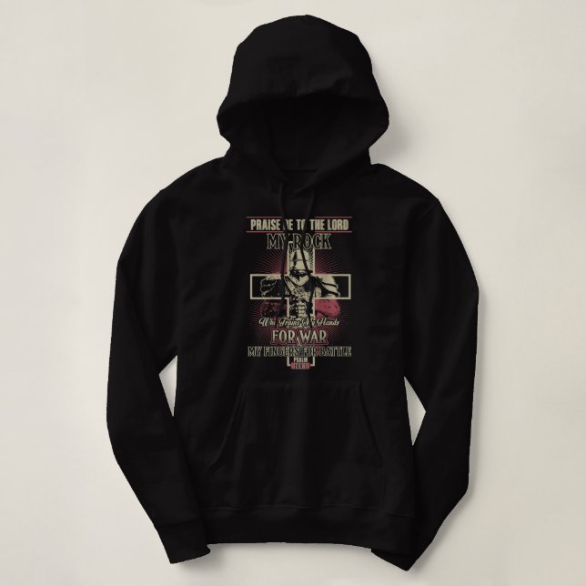 Pull À Capuche Crusader Chevalier Templier Guerrier De Dieu Louan (Design devant)