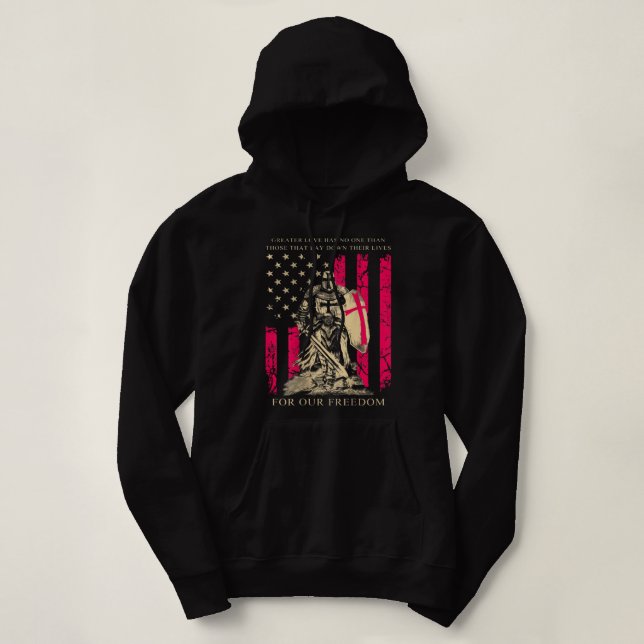 Pull À Capuche Crusader Knight Templier Guerrier De Dieu Amérique (Design devant)