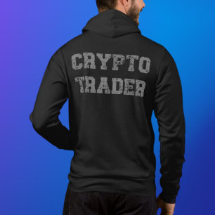 Pull À Capuche Crypto Trader Grunge noir gris zip