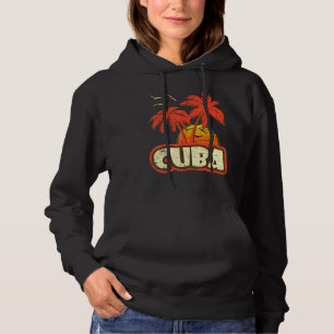 Pull À Capuche Cuba Summer Palm Trees 80s Beach Sunset