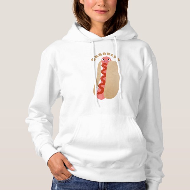 Pull À Capuche Curieux hot dog Weiner dessin animé (Devant)