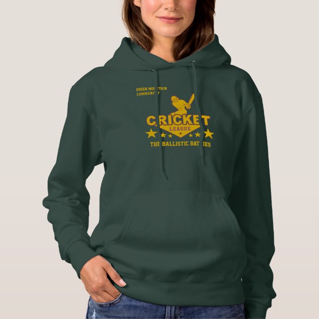 Pull À Capuche Custom Cricket Club League Nom du sport (Devant)