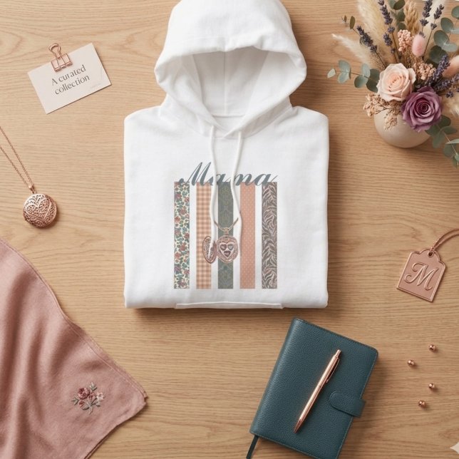 Pull À Capuche Custom Name Mama Floral Locket Hoodie - Personaliz (Créateur téléchargé)