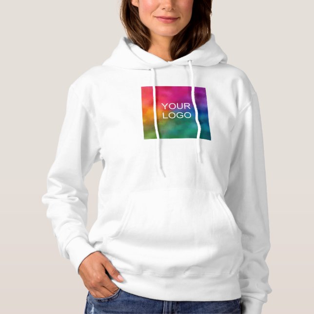 Pull À Capuche Custom Text Upload Your Logo Womens Double Sided (Devant)