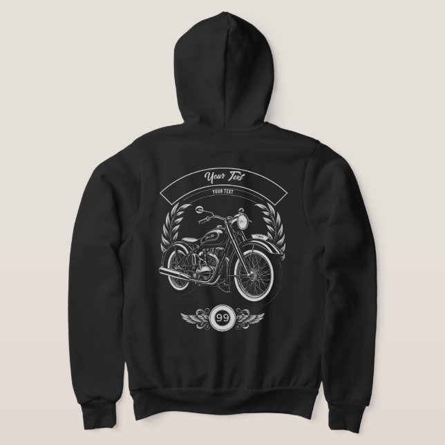 Pull À Capuche Custom Winter Biker Skull Motorcycle Zip Hoodie (Couchage Retour)