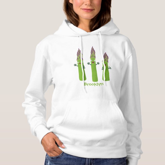 Pull À Capuche Cute asperges chantant un trio végétal dessin anim (Devant)