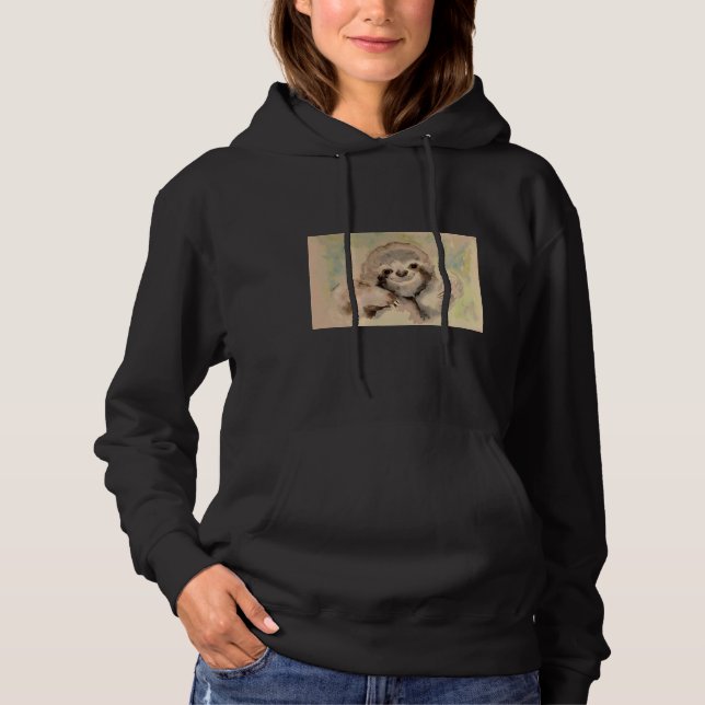 Pull À Capuche Cute Baby Sloth Aquarelle Amérique du Sud Faune (Devant)
