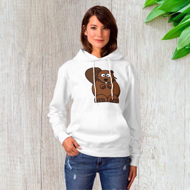 Pull À Capuche Cute Cartoon Beaver Funny Bois Animal (Créateur téléchargé)