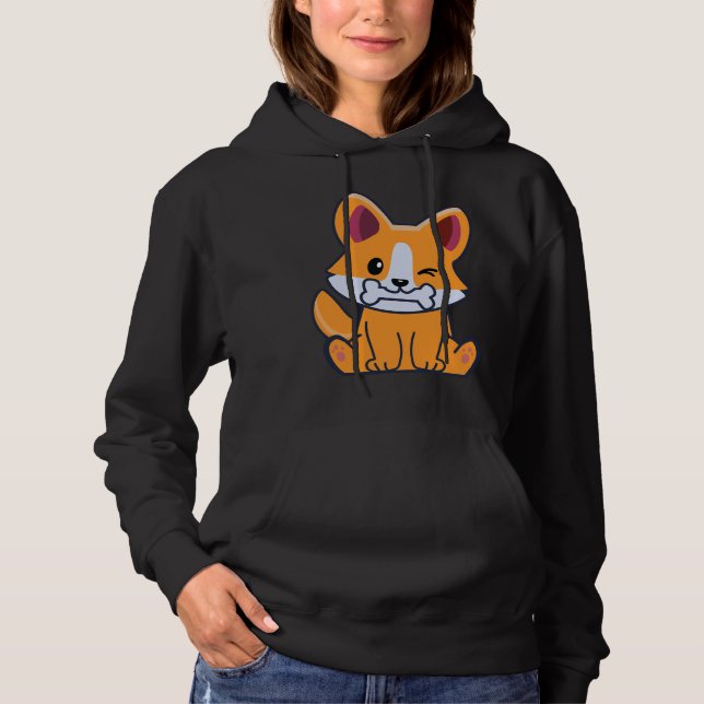 Pull À Capuche Cute Corgi 391 (Devant)