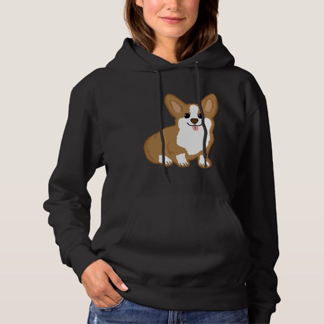 Pull À Capuche Cute Corgi Design (Devant)